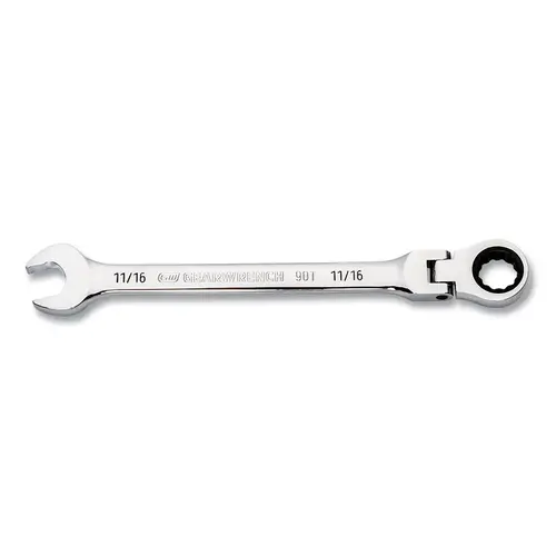 90-Tooth 12 Point Flex Head Ratcheting Combination Wrench, SAE, 11/16 in 90-Tooth 12 Point Flex Head Ratcheting Combination Wrench, SAE, 11/16 in