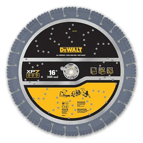 Segmented Rim Diamond Blade, All-Purpose, 16 in dia, 4800 RPM Segmented Rim Diamond Blade, All-Purpose, 16 in dia, 4800 RPM