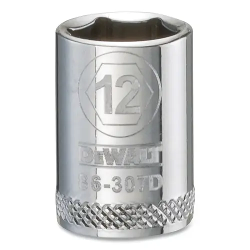Socket, 3/8 in Drive, 12 mm Opening, 6-point, Standard Polished Chrome