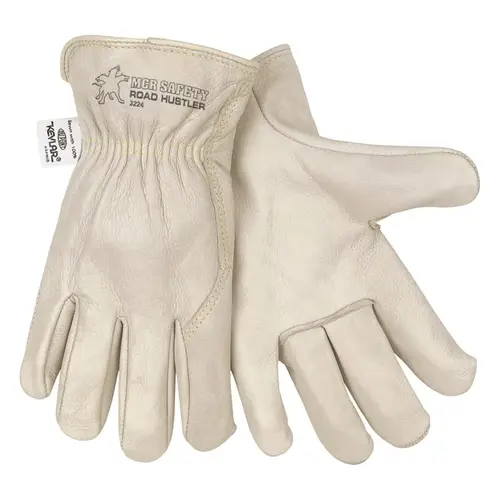 Road Hustler Drivers Gloves, Medium, Leather, Unlined, Beige Pair Road Hustler Drivers Gloves, Medium, Leather, Unlined, Beige Pair