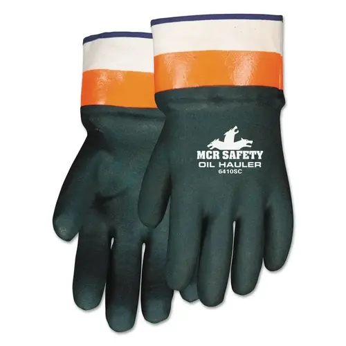 Oil Hauler Premium Double Dip PVC Coated Gloves, Large, Dark Green Pair Oil Hauler Premium Double Dip PVC Coated Gloves, Large, Dark Green Pair