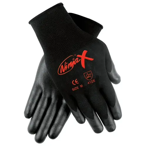 Ninja X Bi-Polymer Coated Palm Gloves, Small, Black Ninja X Bi-Polymer Coated Palm Gloves, Small, Black