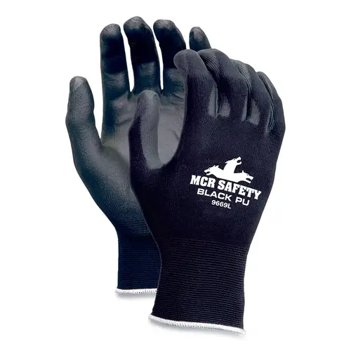 NXG  PU Coated Work Gloves, Large, Black, Vending Machine Pack - 2 per pack x96 packs