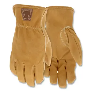SASQUATCH 3430S Sasquatch  Premium Leather Driver Work Gloves, Small, Unlined, Tan - 2 per pack x12 packs