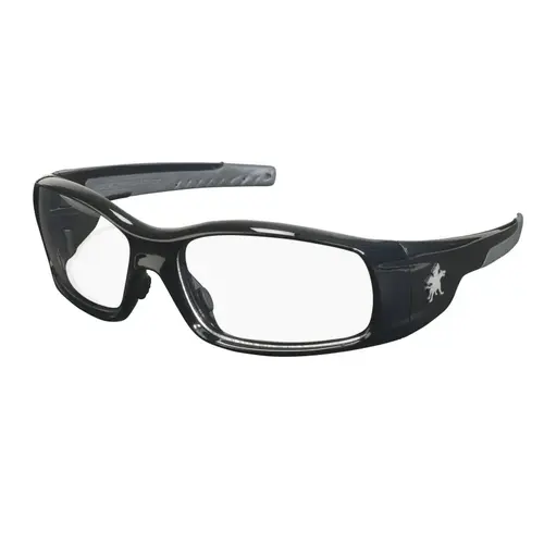 Swagger Safety Glasses, Clear Lens, Duramass Hard Coat, Black Frame Pair