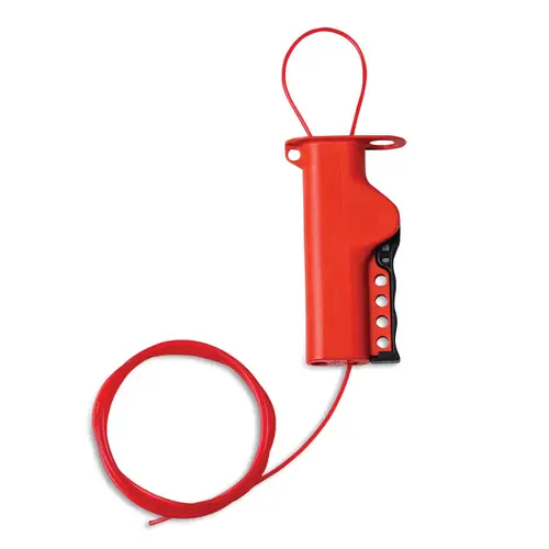 All Purpose Cable Lockout, 6 in H x 3.25 in W x 1.276 in D, Red