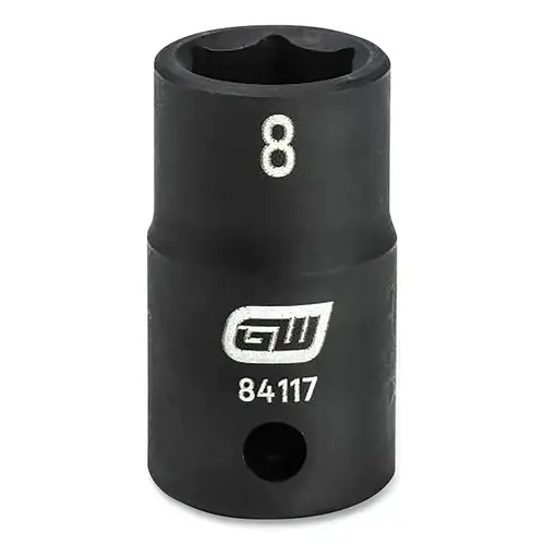 Impact Socket, 1/4 in Drive Size, 8 mm Opening Size, 6-point, Standard Length