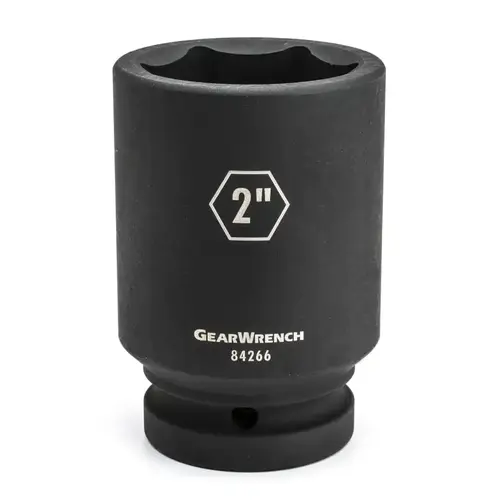Impact Socket, 1 in Drive Size, 1-1/2 in Opening Size, 6-point, Deep Length Impact Socket, 1 in Drive Size, 1-1/2 in Opening Size, 6-point, Deep Length