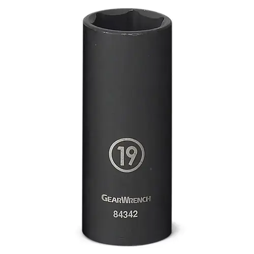 Impact Socket, 3/8 in Drive Size, 13 mm Opening Size, 6-point, Deep Length Impact Socket, 3/8 in Drive Size, 13 mm Opening Size, 6-point, Deep Length
