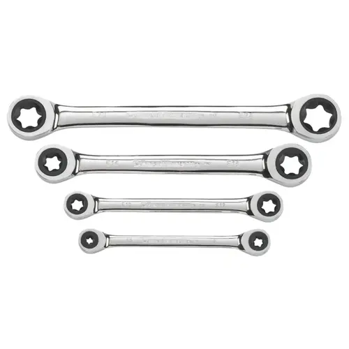 4 Pc. E-Torx Double Box Ratcheting Wrench Sets, TORX 4 Pc. E-Torx Double Box Ratcheting Wrench Sets, TORX