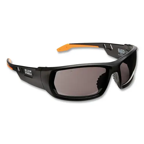 Professional Safety Glass, Gray, Polycarbonate, Black/Orange Full Frame Professional Safety Glass, Gray, Polycarbonate, Black/Orange Full Frame