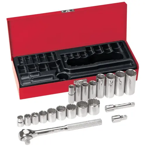 20 Piece Socket Sets, 3/8 in 20 Piece Socket Sets, 3/8 in
