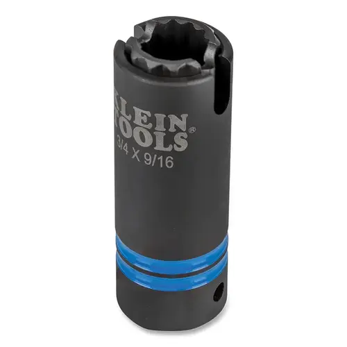 3-in-1 Slotted Impact Socket, 1/2 in Drive, 12-Point, Inch, 3/4 in and 9/16 in Socket Sizes 3-in-1 Slotted Impact Socket, 1/2 in Drive, 12-Point, Inch, 3/4 in and 9/16 in Socket Sizes