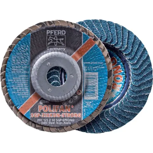 POLIFAN Flap Discs, 6 in, 40 Grit, 5/8 Arbor, 10,200 , Conical - pack of 10