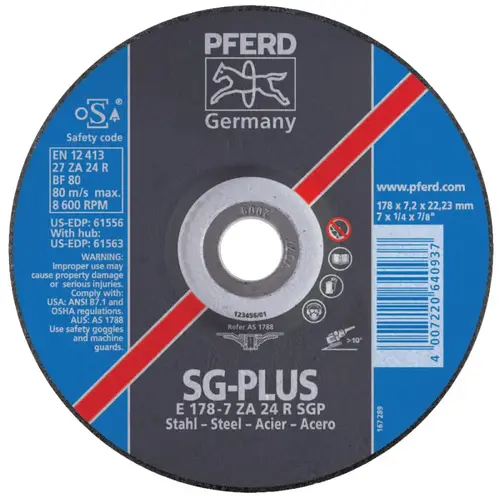 Depressed Center Grinding Wheel, 4 1/2 Dia, 1/4 Thick, 5/8 Arbor, Zirconia - pack of 10 Depressed Center Grinding Wheel, 4 1/2 Dia, 1/4 Thick, 5/8 Arbor, Zirconia - pack of 10
