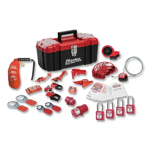 Portable Lockout Kit, Includes 4-Padlocks/Toolbox Red Portable Lockout Kit, Includes 4-Padlocks/Toolbox Red