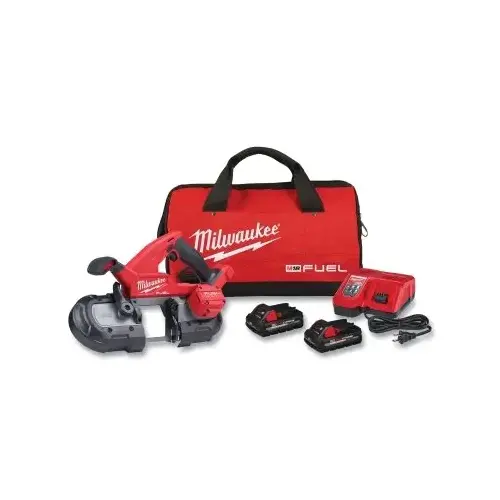 Compact Band Saw Kit, Battery Included, 18 V Battery, 35-3/8 in L Blade, 3-1/4 in Cutting Capacity Red Compact Band Saw Kit, Battery Included, 18 V Battery, 35-3/8 in L Blade, 3-1/4 in Cutting Capacity Red