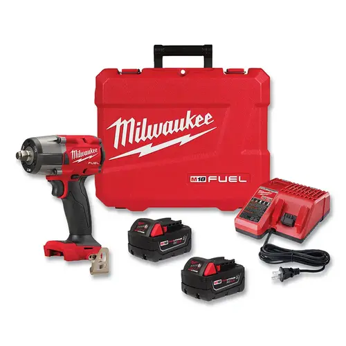Mid-Torque Impact Wrench M18 Fuel 18 V 5 amps 1/2" Cordless Brushless Kit (Battery & C - pack of 2 Mid-Torque Impact Wrench M18 Fuel 18 V 5 amps 1/2" Cordless Brushless Kit (Battery & C - pack of 2