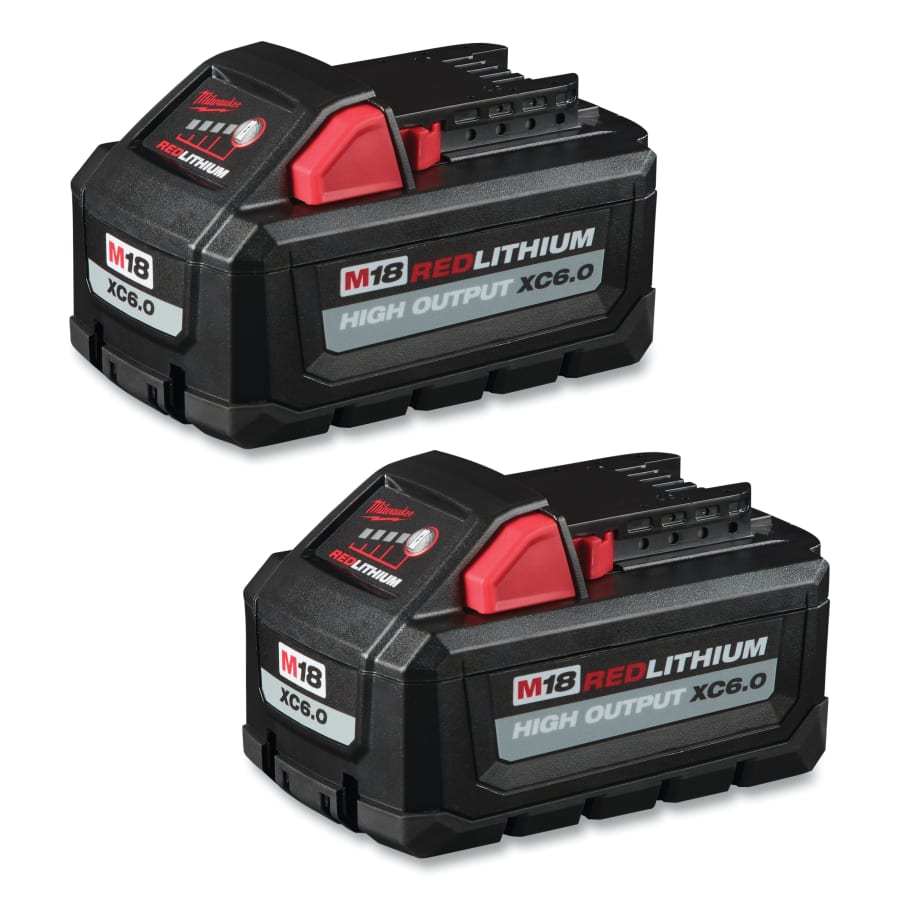 Milwaukee 48-11-1862 M18  REDLITHIUM  HIGH OUTPUT  XC Battery Pack, 18 V, 6.0 Ah, 2-Pk Pair