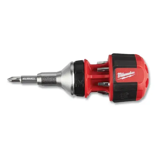 8-in-1 Compact Ratcheting Multi-bit Driver, 4.55 in L, Chrome 8-in-1 Compact Ratcheting Multi-bit Driver, 4.55 in L, Chrome