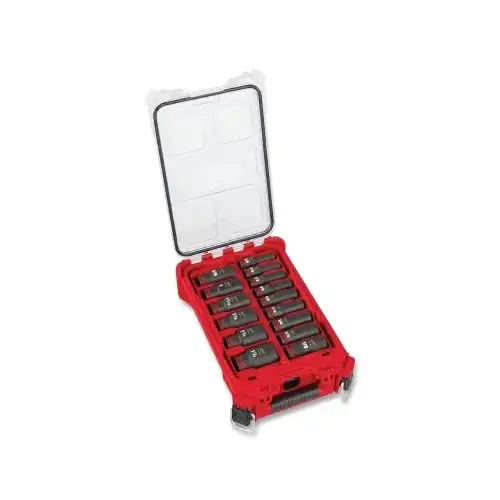 SHOCKWAVE Impact Duty PACKOUT Socket Set, 1/2 in Drive, 15 Pc, SAE SHOCKWAVE Impact Duty PACKOUT Socket Set, 1/2 in Drive, 15 Pc, SAE