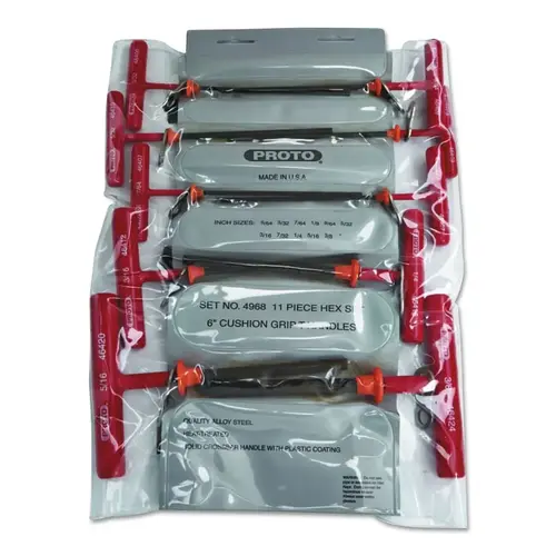 Tether-Ready Metric T-Handle Hex Key Sets, Metric, 3 in - 4 in Tether-Ready Metric T-Handle Hex Key Sets, Metric, 3 in - 4 in