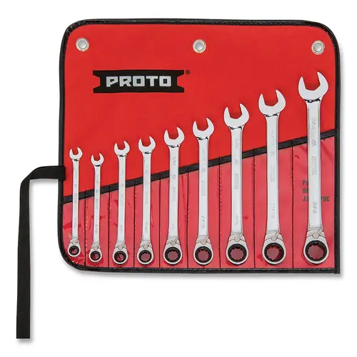 Reversible Combination Ratcheting Wrench Set, 9-Pc, Chrome, 9/32 in to 3/4 in Reversible Combination Ratcheting Wrench Set, 9-Pc, Chrome, 9/32 in to 3/4 in