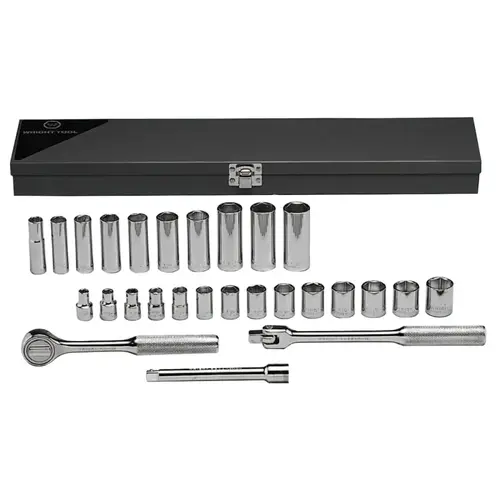 27 Piece Standard & Deep Metric Socket Sets, 3/8 in, 6 Point 27 Piece Standard & Deep Metric Socket Sets, 3/8 in, 6 Point