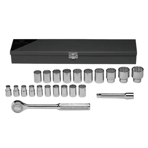 22 Piece Standard Metric Socket Sets, 1/2 in, 12 Point 22 Piece Standard Metric Socket Sets, 1/2 in, 12 Point
