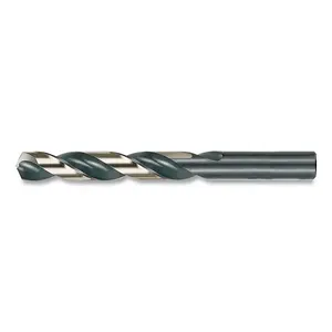 Cle-Line C18108-XCP1 1878 Heavy-Duty Black and Gold with Flats Jobber-Length Drill Bit, 0.0520 in dia Cutting, 1.875 in dia OAL, #55 Wire