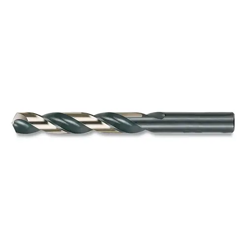 1878 Heavy-Duty Black and Gold with Flats Jobber-Length Drill Bit, 0.4921 in dia Cutting, 5.9449 in dia OAL, 12.50 mm - pack of 6