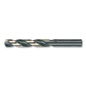 Cle-Line C18023 1878 Heavy-Duty Black and Gold with Flats Jobber-Length Drill Bit, 0.4219 in dia Cutting, 5.375 in dia OAL, 27/64 in - pack of 6
