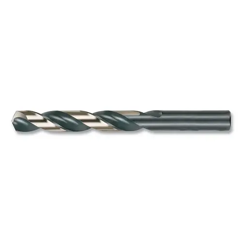 1878 Heavy-Duty Black and Gold with Flats Jobber-Length Drill Bit, 0.3438 in dia Cutting, 4.75 in dia OAL, 11/32 in
