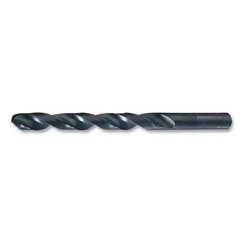 1801 Heavy-Duty Black Oxide Jobber-Length Drill Bit, 0.3906 in dia Cutting, 5.125 in OAL, 25/64 in