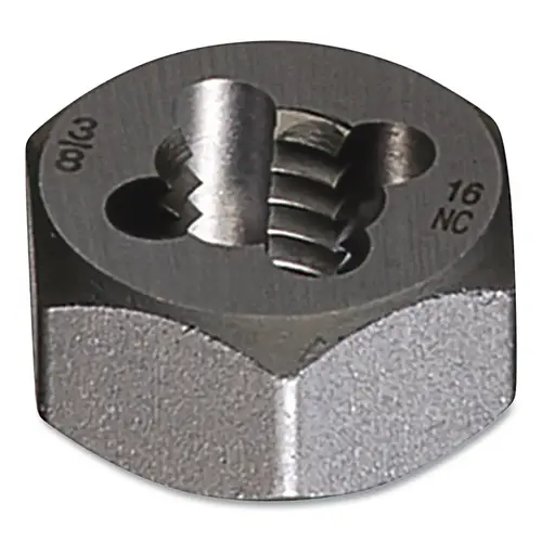 0650 and 0650M Series Hexagon Rethreading Die, 1/4-28 UNF, Carbon Steel, 0.5938 in