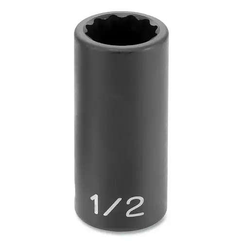 Impact Socket, 3/8 in Drive Size, 3/4 in Socket Size, Star, 12-point, Semi-Deep Length Impact Socket, 3/8 in Drive Size, 3/4 in Socket Size, Star, 12-point, Semi-Deep Length