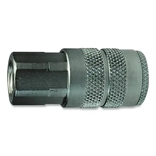 F-Series Pneumatic Manual Threaded Coupler, 3/8 in -18 thread Female, 3/8 in Body, Steel F-Series Pneumatic Manual Threaded Coupler, 3/8 in -18 thread Female, 3/8 in Body, Steel