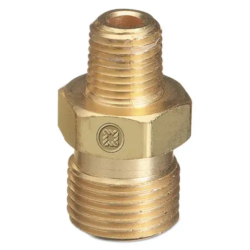 Male NPT Outlet Adaptor for Manifold Pipeline, Brass, Carbon Dioxide, 1/4 in NPT