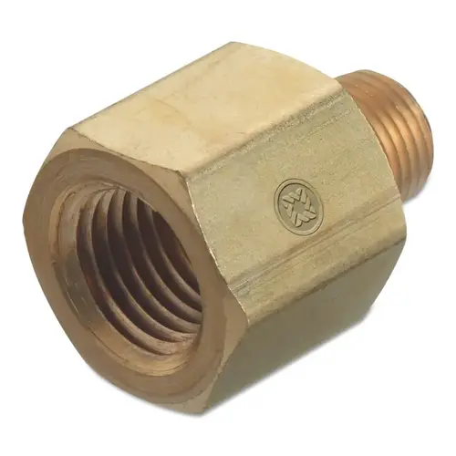 Pipe Thread Adapters, 3,000 PSIG, Brass, 1/2 in (NPT), 3/8 in NPT (M) - pack of 10 Pipe Thread Adapters, 3,000 PSIG, Brass, 1/2 in (NPT), 3/8 in NPT (M) - pack of 10