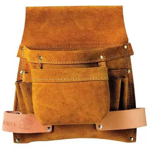 Nail/Screw and Tool-Pouches, 6 Compartments, Leather Nail/Screw and Tool-Pouches, 6 Compartments, Leather