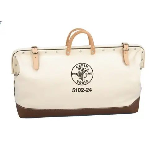 No. 8 Canvas Tool Bag, 1 Interior Pocket, 6 in W x 15 in H x 20 in L, Natural/Brown No. 8 Canvas Tool Bag, 1 Interior Pocket, 6 in W x 15 in H x 20 in L, Natural/Brown