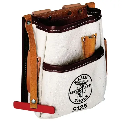 5-Pocket Tool Pouches, 5 Compartments, Natural, No. 4 Canvas