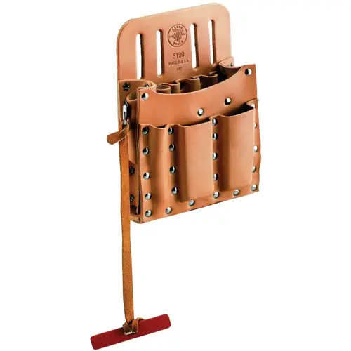 Tool Pouches, 10 Compartments, Black, Leather, Belt Slot