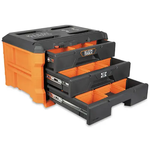 MODbox  Toolbox, Three Drawer, 22.3 in L x 16.4 in W x 14.4 in H, Orange