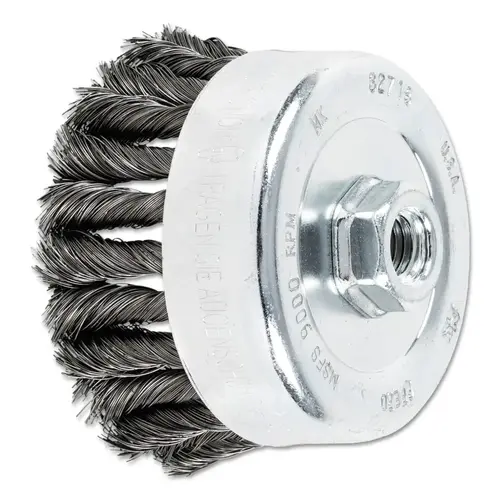 COMBITWIST Knot Wire Cup Brush, 4 in Dia., .014 in Carbon Steel Wire COMBITWIST Knot Wire Cup Brush, 4 in Dia., .014 in Carbon Steel Wire