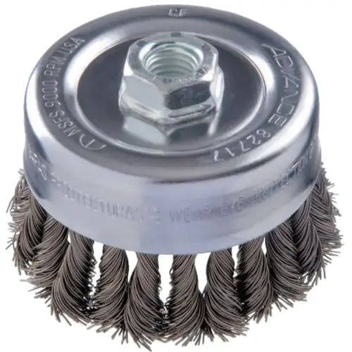 COMBITWIST Knot Wire Cup Brush, 4 in Dia., .023 in Carbon Steel Wire COMBITWIST Knot Wire Cup Brush, 4 in Dia., .023 in Carbon Steel Wire