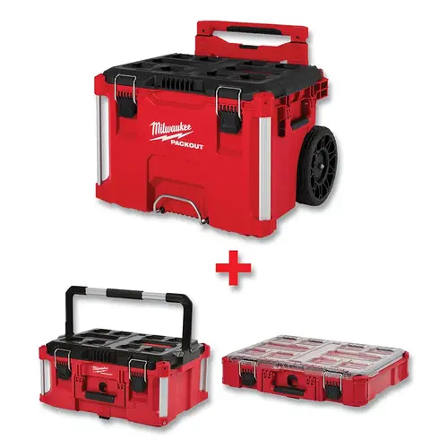 PACKOUT Rolling Tool Box, 25.6 in L, Red, Large Tool Box: 22.1 in W, FREE Organizer PACKOUT Rolling Tool Box, 25.6 in L, Red, Large Tool Box: 22.1 in W, FREE Organizer