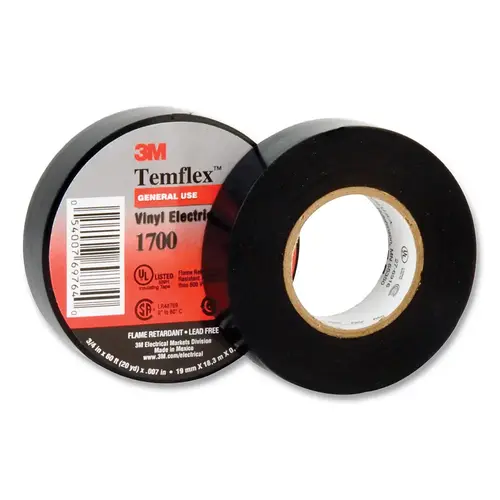 Temflex Vinyl Electrical Tape 1700, 2 in W, 36 yd L, Black - pack of 25 Temflex Vinyl Electrical Tape 1700, 2 in W, 36 yd L, Black - pack of 25