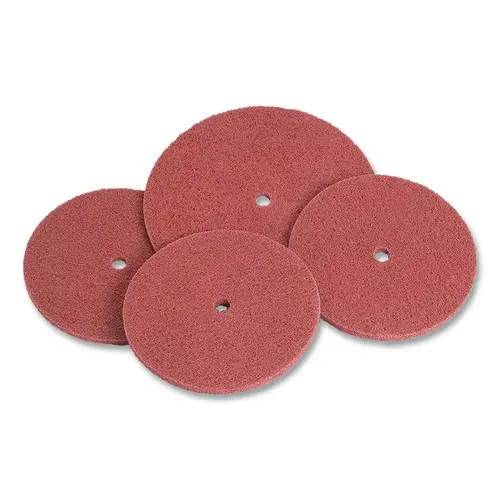Buff and Blend HP Disc, 5 in dia x 1/2 in Arbor, Aluminum Oxide, Very Fine Red - pack of 10