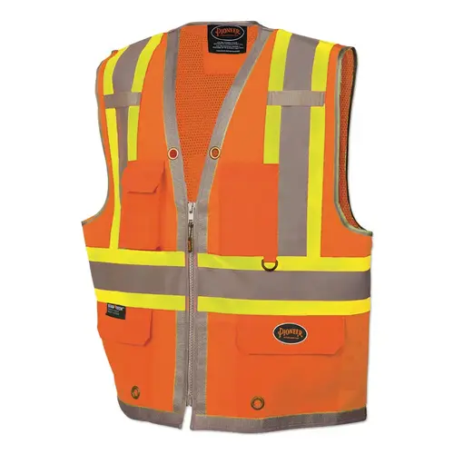 6672U/6673U HV 300D Oxford w/Mesh Back Surveyor Vest, Large, Orange - pack of 20 6672U/6673U HV 300D Oxford w/Mesh Back Surveyor Vest, Large, Orange - pack of 20